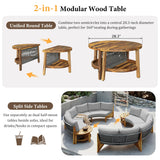 6 - Person Outdoor Sectional with Cushions and Coffee Table - Furniture Home Direct