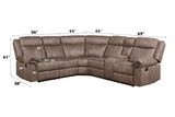 Sectional Sofa Manual Reclining USB Port Chocolate - Furniture Home Direct