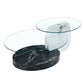 Contemporary Artistic Double Layer Coffee Table,Tempered Glass Top - Furniture Home Direct