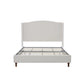 Hannah - Upholstered Wingback Bed Size / Tall Headboard Upholstered King Bed / Premium Textured Canvas Chenille Look / Minimalist Designs / No Box Spring Needed - Furniture Home Direct