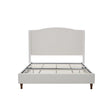 Hannah - Upholstered Wingback Bed Size / Tall Headboard Upholstered King Bed / Premium Textured Canvas Chenille Look / Minimalist Designs / No Box Spring Needed - Furniture Home Direct