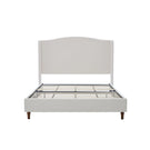 Hannah - Upholstered Wingback Bed Size / Tall Headboard Upholstered King Bed / Premium Textured Canvas Chenille Look / Minimalist Designs / No Box Spring Needed - Furniture Home Direct