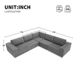 Modular L Shaped Sectional Sofa, Luxury Floor Couch Set, Upholstered Indoor Furniture, Foam - Filled Sleeper Sofa Bed For Living Room, Bedroom, 5 Pieces Free Combination - Furniture Home Direct