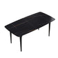 70.87" Modern Artificial Stone Curved Metal Leg Dining Table, Can Accommodate 6-8 People - Furniture Home Direct