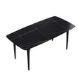 70.87" Modern Artificial Stone Curved Metal Leg Dining Table, Can Accommodate 6-8 People - Furniture Home Direct