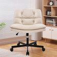 Large Size Swivel Home Office Desk Chair Armless Office Room Chair - Beige - Furniture Home Direct