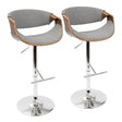 Curvo - Mid Century Modern Adjustable Barstool With Swivel With Straight T Footrest - Furniture Home Direct