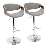 Curvo - Mid Century Modern Adjustable Barstool With Swivel With Straight T Footrest - Furniture Home Direct