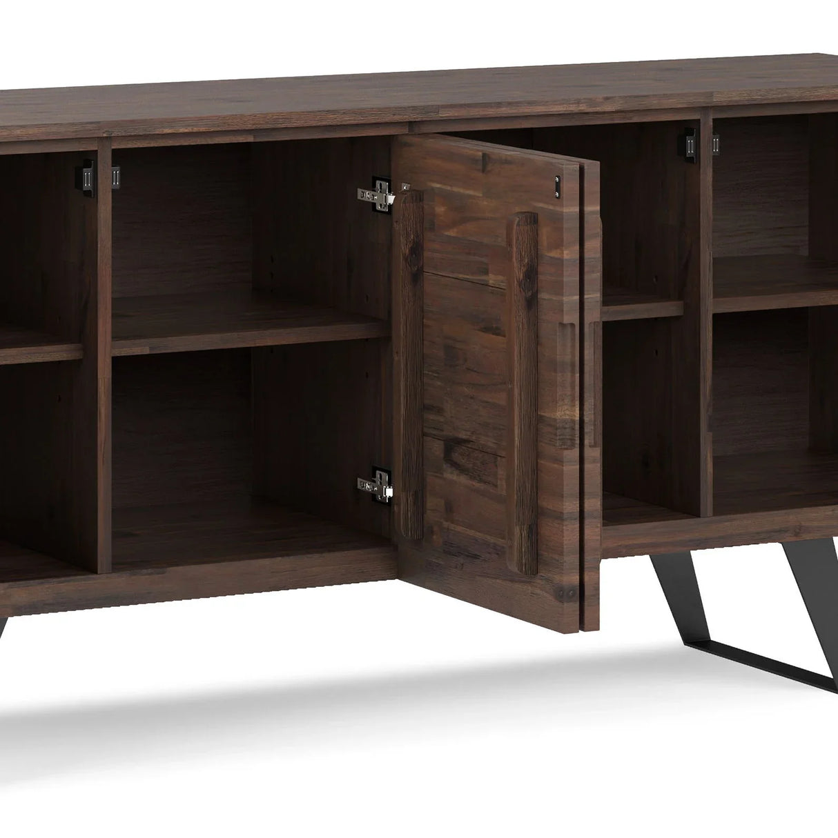 Lowry - Large 4 Door Sideboard Buffet - Distressed Charcoal Brown - Furniture Home Direct