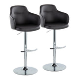 Boyne - Contemporary Adjustable Barstool With Swivel & Rounded T Footrest (Set of 2) - Furniture Home Direct