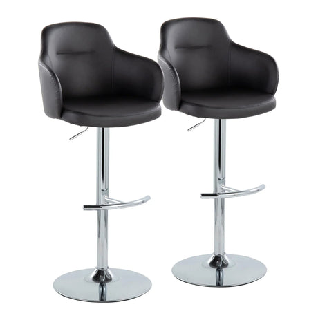 Boyne - Contemporary Adjustable Barstool With Swivel & Rounded T Footrest (Set of 2) - Furniture Home Direct