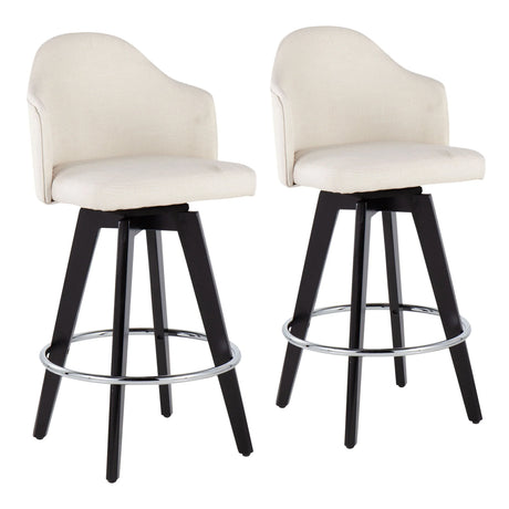 Ahoy - Contemporary Fixed Height Counter Stool With Round Footrest (Set of 2) - Furniture Home Direct