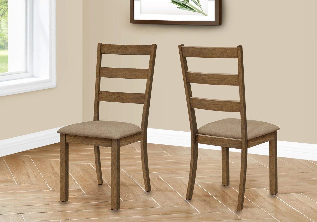 Dining Chair, Side, Upholstered For Dining Room, Transitional (Set of 2) - Beige - Furniture Home Direct