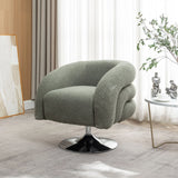 Modern Style Single Swivel Sofa Chair, Teddy Upholstered Single Sofa With Round And Fluffy Reading Chair, Suitable For Living Room - Furniture Home Direct