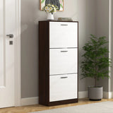 Modern Freestanding Shoe Storage Cabinet With 3 Flip Drawers - Furniture Home Direct