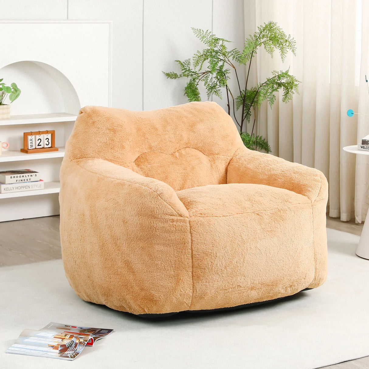 Beanbag Sofa Chair With Armrests Stuffed High Density Foam - Furniture Home Direct