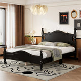 Platform Bed Full Size Wood Frame With Slat Support Black - Furniture Home Direct