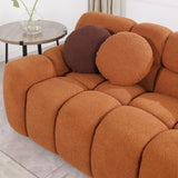 Marshmallow 2 PC Living Room Set (Sofa and Love Seat) - Orange - Furniture Home Direct