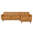 Allison - Mid-Century Modern Leather Sectional Sofa Chaise - Furniture Home Direct