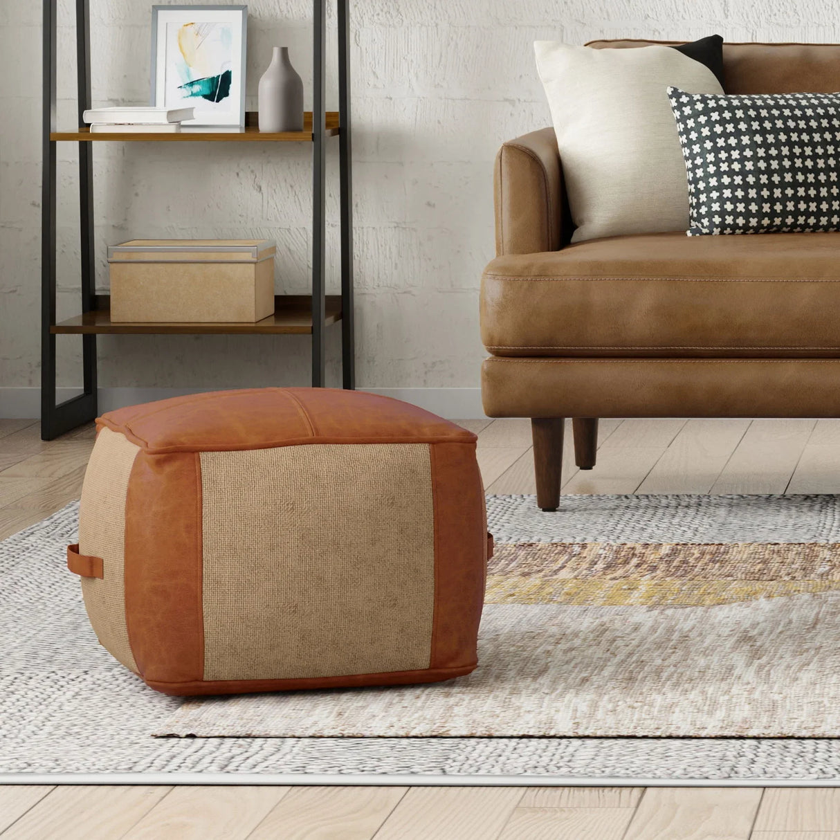 Atkinson - Pouf - Tan - Furniture Home Direct