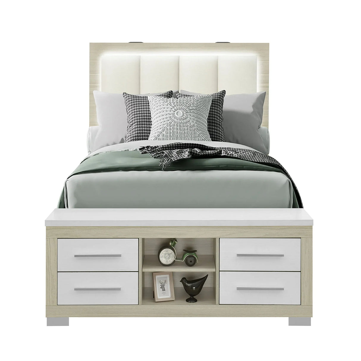 Messa - Bed With Storage Features And LED Lighting - Furniture Home Direct