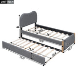 Upholstered Platform Bed With Wood Supporting Feet And Trundle - Furniture Home Direct