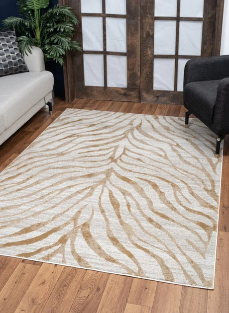 Elegance - 5'3" X 7'3" Area Rug - Gold - Furniture Home Direct
