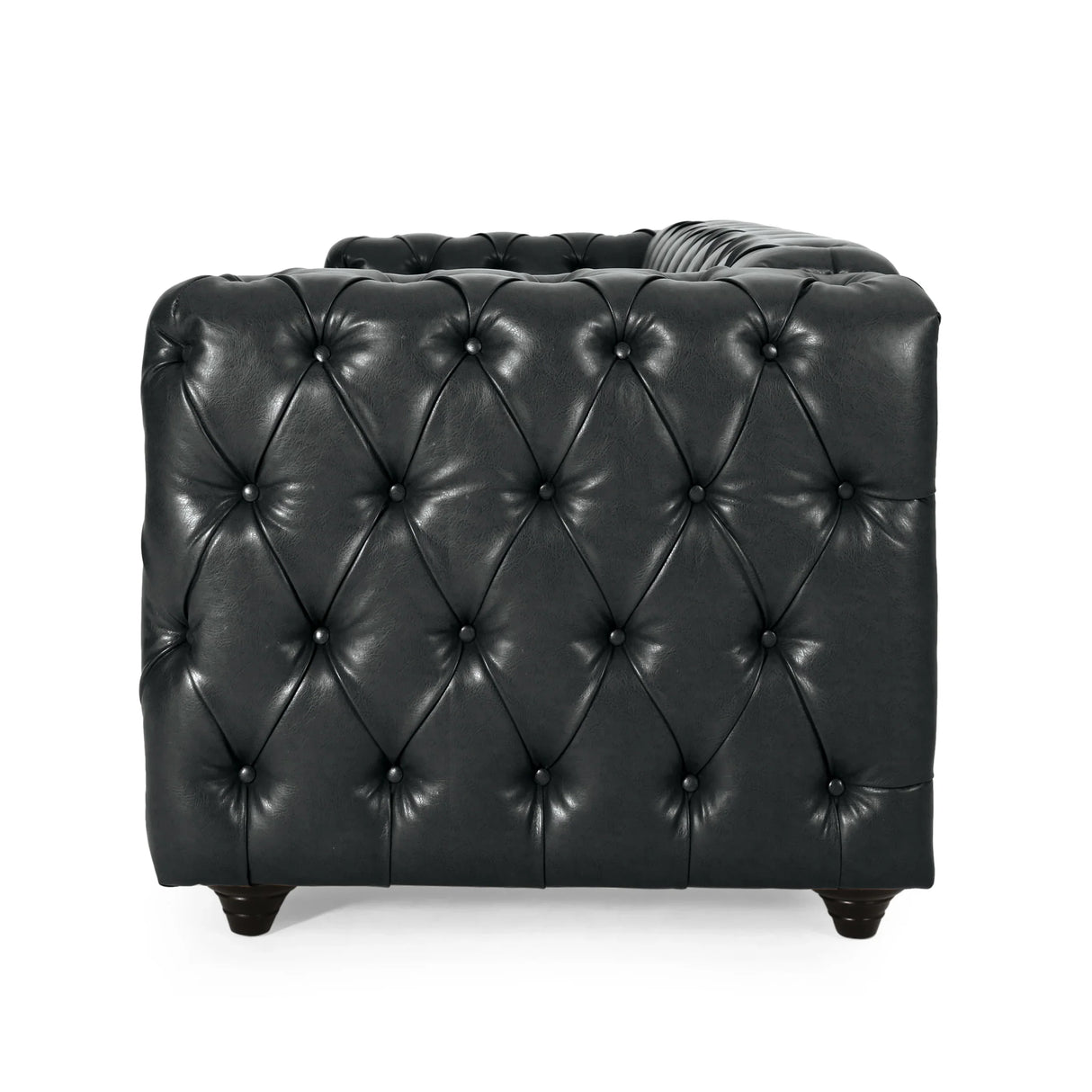 Modern PU Leather Sofa - Black - Furniture Home Direct