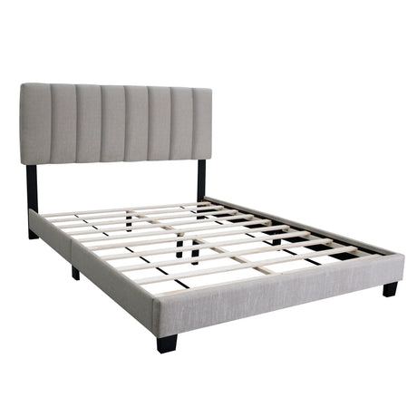 Queen Size Adjustable Headboard Upholstered Bed Frame The Combination Of Modern And Vintage Makes The Whole Visual Effect More Exquisite - Furniture Home Direct