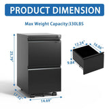Metal Drawer Mobile File Cabinet With Lock For Home Office Organizer - Furniture Home Direct
