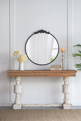 Classic Design Mirror With Baroque Inspired Frame For Bathroom, Entryway Console Lean Against Wall - Furniture Home Direct