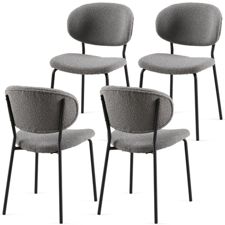 Boucle Dining Chairs, Dining Chairs With Metal Legs For Dining Room, Kitchen, Living Room - Furniture Home Direct