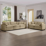 Elegant Corduroy Oversized Sectional Sofa Set With Deep Seats And Flexible Layout - Furniture Home Direct