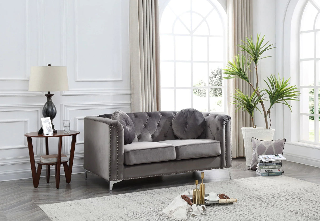 Stylish Sloped Arm Loveseat - Furniture Home Direct