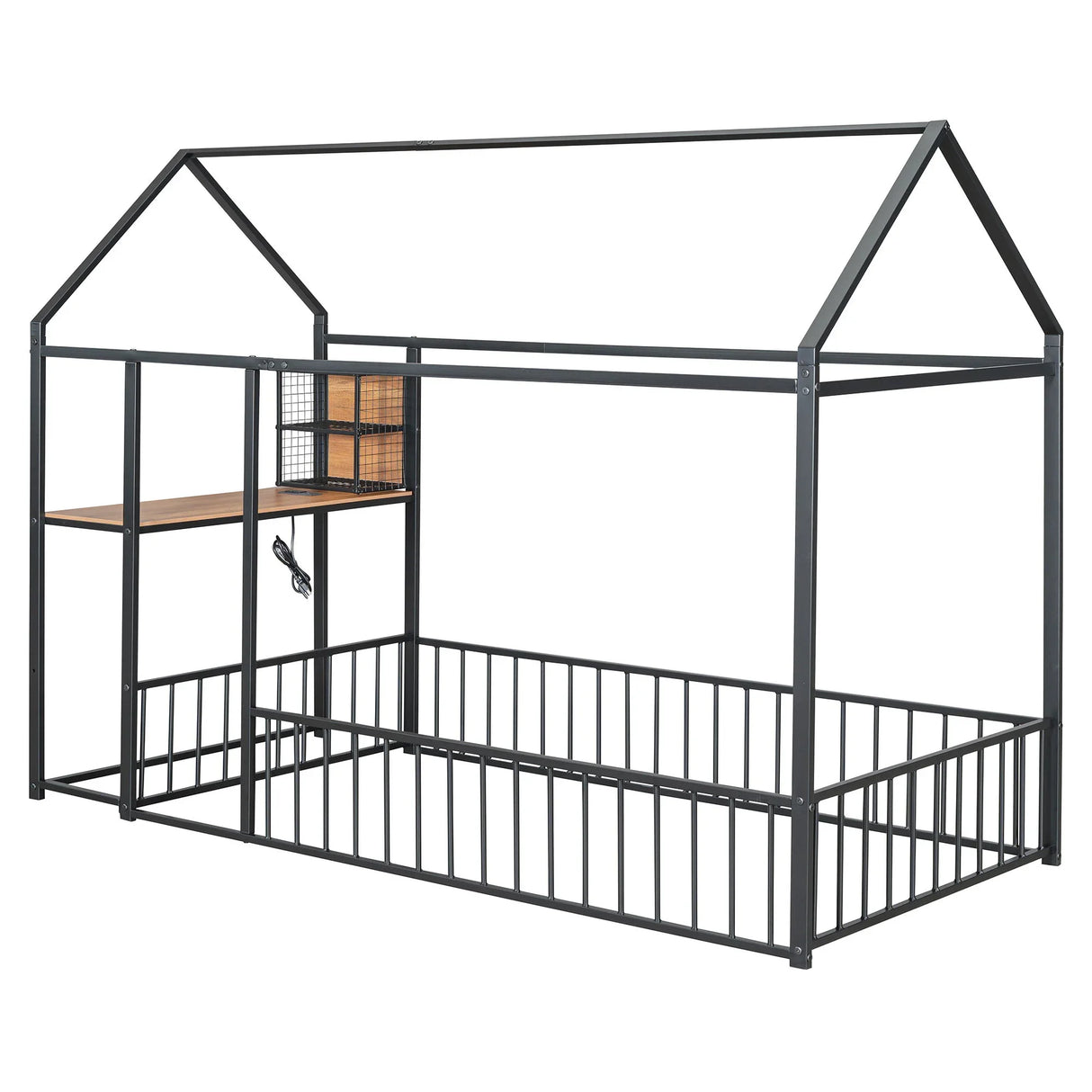House Frame With Desk, Shelves, Power Outlets And USB Ports - Furniture Home Direct