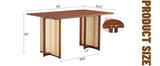 Dining Table Retro Solid Wood Rectangular Classic Walnut - Furniture Home Direct