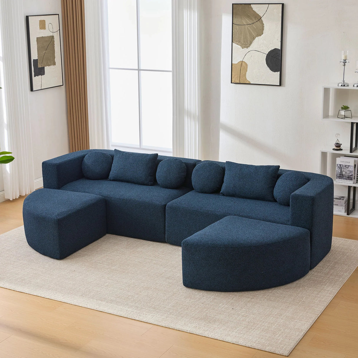 Boneless - Couch Modular Sectional Sofa With Deep Seating And Curved Design - Furniture Home Direct