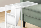 Accent Table, C - Shaped, Contemporary And Modern - White - Furniture Home Direct
