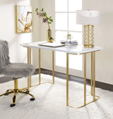 Estie - Writing Desk - White / Gold - Furniture Home Direct