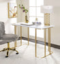 Estie - Writing Desk - White / Gold - Furniture Home Direct