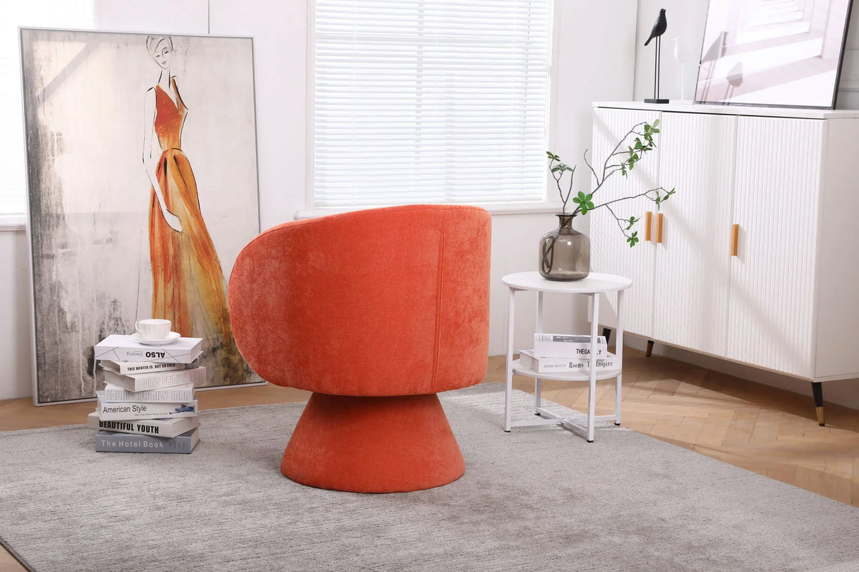 Swivel Accent Chair Armchair, Round Barrel Chair For Living Room Bedroom - Furniture Home Direct