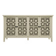 Hollowed Out Cabinet With 4 Doors, American Furniture, Suitable For Bedroom, Living Room, Study - Natural - Furniture Home Direct