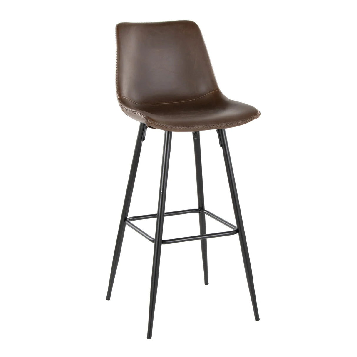 Durango - Industrial / Urban Fixed Height Barstool Square Footrest (Set of 2) - Black / Espresso - Furniture Home Direct