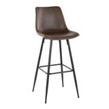 Durango - Industrial / Urban Fixed Height Barstool Square Footrest (Set of 2) - Black / Espresso - Furniture Home Direct