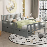 Platform Bed With Guardrails On Both Sides And 2 Storage Drawers - Furniture Home Direct