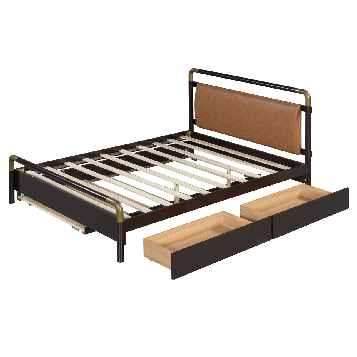 Storage Platform Bed, With 2 Big Drawers, Trundle - Furniture Home Direct