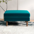 Amber - Square Upholstered Ottoman Linen - Furniture Home Direct