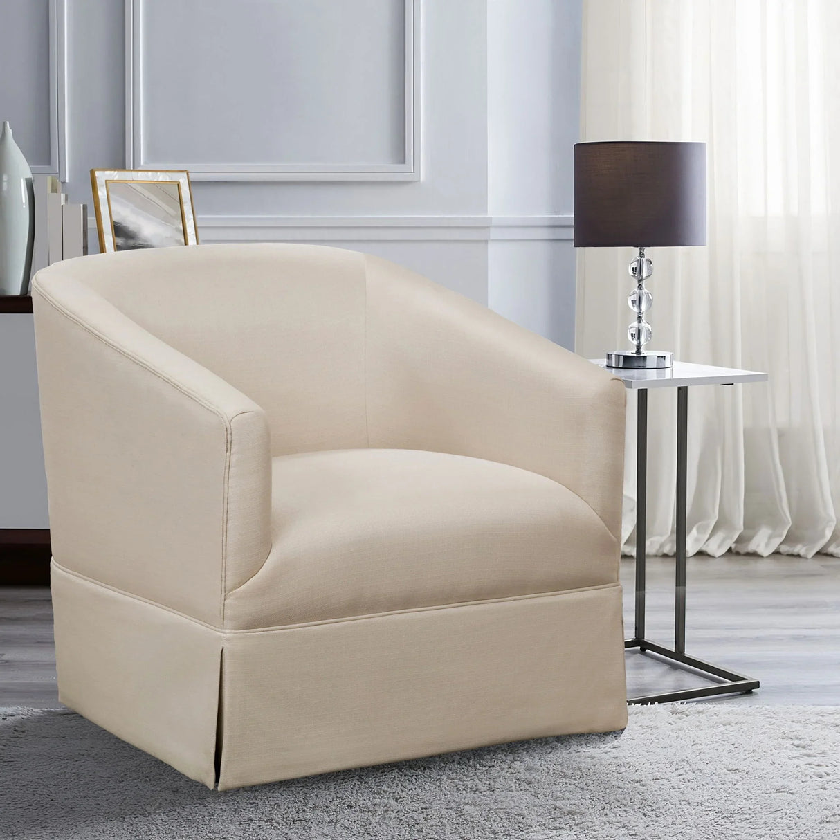 Earl - Skirted Swivel Chair - Furniture Home Direct
