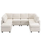 Sectional Sofa Couch Sofa Bed U-Shaped Sofa With Two Movable Ottoman And Three USB Ports For Living Room - Furniture Home Direct