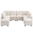 Sectional Sofa Couch Sofa Bed U-Shaped Sofa With Two Movable Ottoman And Three USB Ports For Living Room - Furniture Home Direct